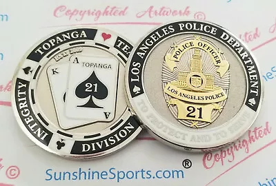 Los Angeles Police Topanga Division Challenge Coin 1 3/4  New LAPDFBICHP • $18.15