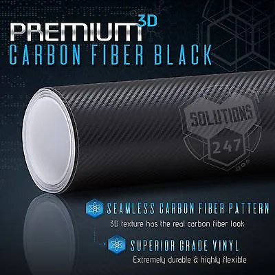 3D Black Carbon Fiber Matte Vinyl Wrap Sticker Decal Film Sheet Air Bubble Free  • $7.95