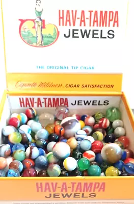 Vintage Cigar Box 150 Asstd. Marbles Contemporary  Vintage Hav-A- Tampa Box • $35