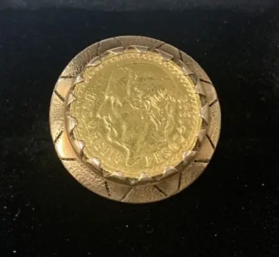 1945 Gold Mexican Dos Y Medio 2 1/2 Pesos Coin 9k ~ 5.1 Grams ~ Size 8 ~ VX7 • $449.95