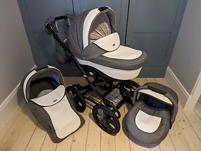 BOXED Mee-go Milano Classic 3in1 Pram Travel System Pushchair /w Accessories • £380