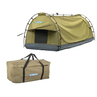 Adventure Kings Deluxe Escape Single Swag + Premium Canvas Bag 400GSM Polycotton • $128.95