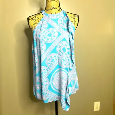 Alice & Trixie Blouse Paisley Halter Style Size Xs Blue Pink Resortwear Beach • $27