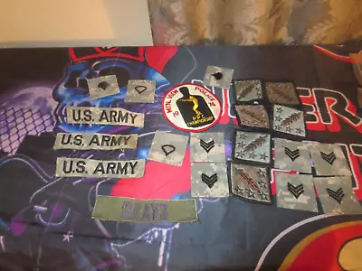 Lot Of 18 Assorted U.S.ARMY  Insignia Military Patches SOME ARE Hook-LOOP • $3.90