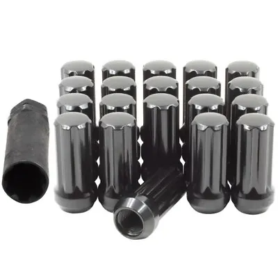 20 Lug Nuts 14x1.5 Black Spline Acorn 2  Long Tall Wheel Lug Nut • $26.73