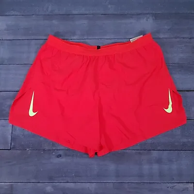 NIKE Aeroswift ADV 4  Running Shorts Mens Size LARGE Orange Volt • $59.95