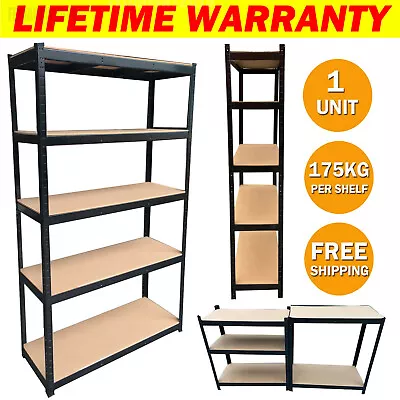 5 Tier Storage Shelving Garage Racking Metal Shelves Home Warehouse Heavy Duty • $56.95