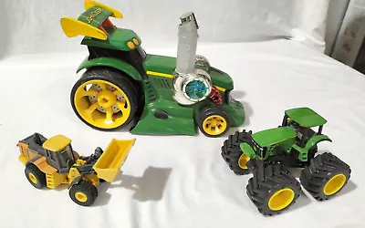 Vintage Die Cast 3x ERTL John Deere Tractor Hot Rod Tractor Dozer Excavator -AF • $36.40