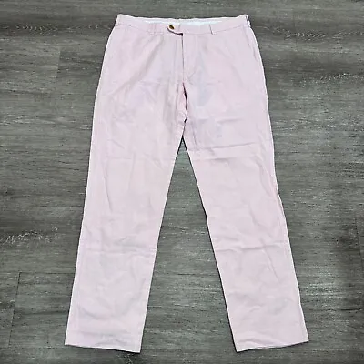 Brooks Brothers Pants Men 36x32 Pink Chino Straight  McNutt Irish Linen Preppy • $18.77