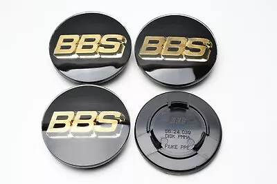 4x Genuine BBS Centre Caps Black And 3D Gold BBS Logo 80mm RS2 NEW • $484.65