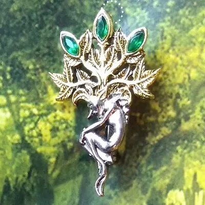 Mandrake Root Green Crystal Amulet Brooch For Luck & Wealth Briar Bestiary  • $18.66