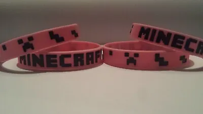 FREE SHIPPING!! Set Of 15 MINECRAFT Pink Bracelet Birthday Party Favors • $10