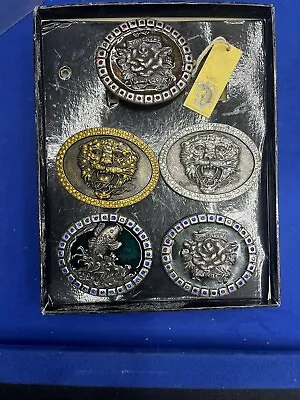 Ed Hardy Rhinestones Belt Buckles.  (6) • $140