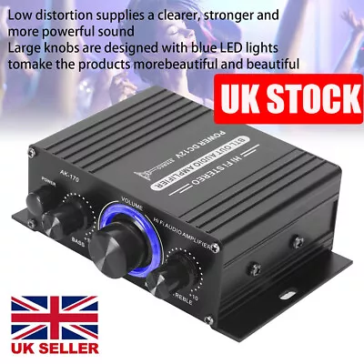 40W HiFi Digital Power Amplifier Mini Stereo Audio Amp For Car Home DC12V NEW • £10.90