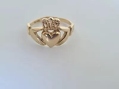 14kt Yellow Gold Irish Claddagh Ring 5 Grams  • £289.13