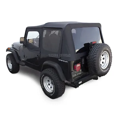 Jeep Wrangler YJ Soft Top 88-95 W/ Upper Doors Tinted Windows Black Denim • $215.10