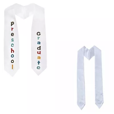 Preschool Kids Plain Graduation Stole Sash Suit Graduation Gown For Academic • £5.45