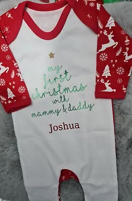Personalised My First Christmas Babygrow/Christmas Outfit • £10