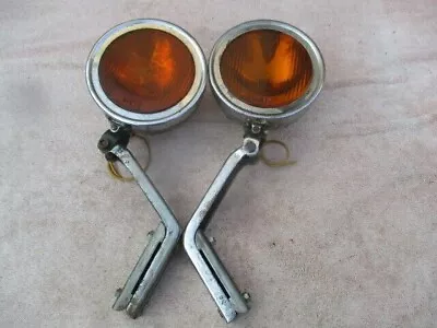 Dietz Script 6 Inch Amber Lens Fog Lights With Original Chrome Mounting Brackets • $225