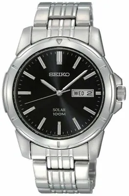 NEW Seiko SNE093 Core Black Dial Stainless Steel Men's Watch MSRP $205 • $123