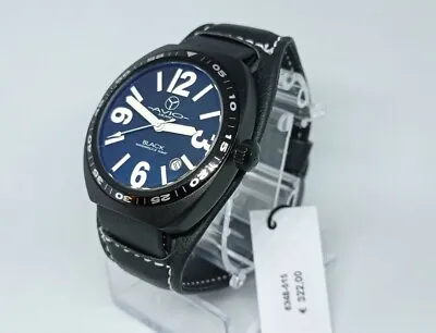 Men's Watch BLACK AVIO 40mm MILANO Strap Bund Made IN Italy Tariff • £100.45