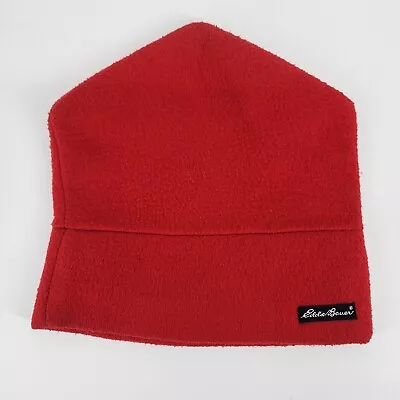 Eddie Bauer Unisex Beanie Size OSFA Fleece Red Hat Winter Ski Wear 90’s USA Made • $14.99