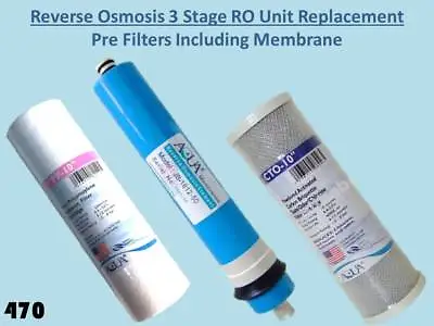 10  Replacement Filters+ 50GPD Membrane For 3 Stage RO Units Reverse Osmosis • £16.99