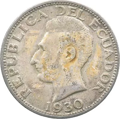 SILVER - WORLD COIN - 1930 Ecuador 2 Sucres - World Silver Coin *899 • $0.12