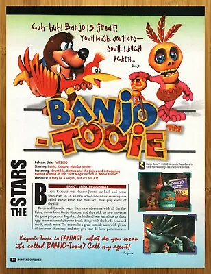 £19.14 • Buy 2000 Banjo-Tooie N64 Print Ad/Poster Authentic Original Promo Art Banjo-Kazooie