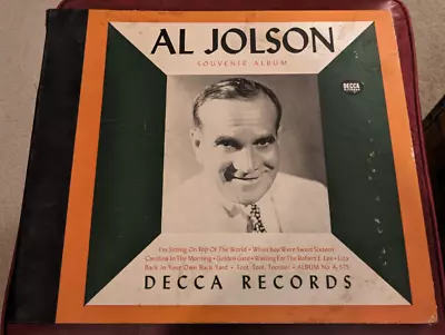Al Jolson Souvenir Album Decca Records A-575 10” 78 Rpm 4 Discs 1947 • $14.99