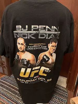 UFC SHIRT BJ PENN VS NICK DIAZ MMA RARE Ufs Ma T Shirt Size Large  VINTAGE • $375