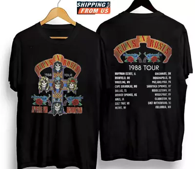 Vintage Guns N' Roses 1988 Tour Cotton T-Shirt Men Women Full Size S-3XL • $12.99