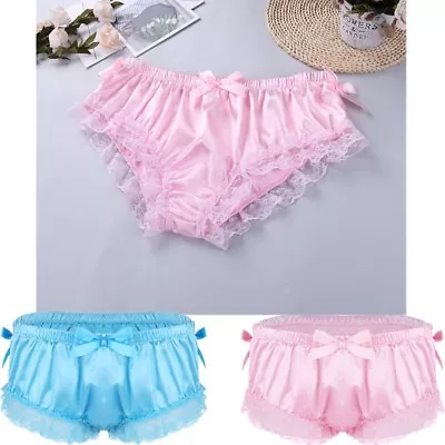 Mens Silky French Knickers Sissy Bloomers Panties Briefs Crossdress Underwear • £9.18