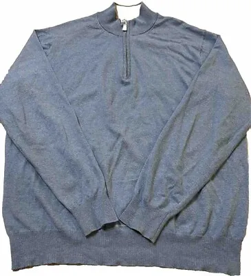 Peter Millar Pullover Cotton/Silk/Cashmere Blend 1/4 Zip Sweater Men’s Large • $25.60