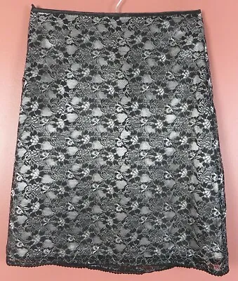 SK15906-ANN TAYLOR Women's Thin Light Nylon Metallic Lace A-line Skirt Floral 10 • $16.91