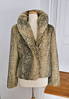Mossimo Faux Fur Mink Coat Jacket Leopard Women's Size Large • $21