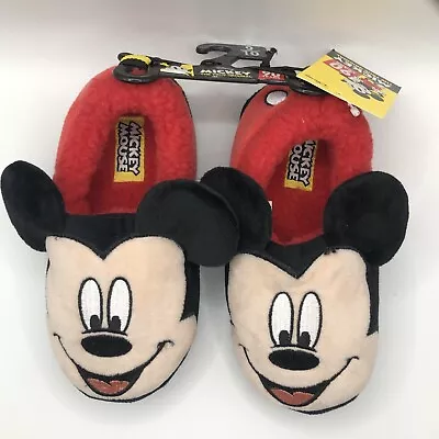 Disney Mickey Mouse Slippers Toddler Boys Slip On Size 9/10 • $14.99