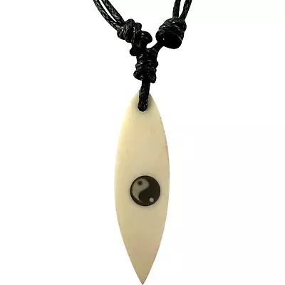 Yin And Yang Surfboard Pendant Necklace Chain Mens Womens Boys Girls Jewellery • £4.99