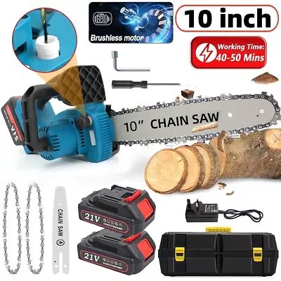 4 -10  Brushless Cordless Chainsaw Powerful Wood Cutter Saw Batteries For Makita • £49.99