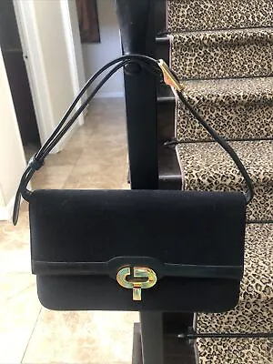 Finesse La Model Vintage 60’s Black Suede Convertible Hand Shoulder Clutch Bag • $60