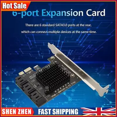 PCIe SATA Adapter 6 Port SATA III To PCI Express 3.0 X1 Internal Expansion Card • £24.95