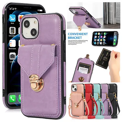$5.47 • Buy Leather Case Card Holder Wallet For IPhone 14 Pro Max 13 12 11 XS XR 8 Crossbody