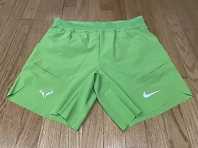 Nike Court Dri-Fit ADV Rafa Nadal 7” Tennis Shorts DV2881-313 Mens Small Neon • $79