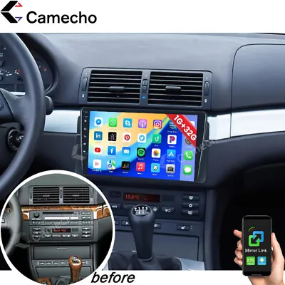 32G 9'' Android 13 Car Radio Stereo GPS Navi WiFi Bluetooth For BMW 3 Series E46 • $119.99