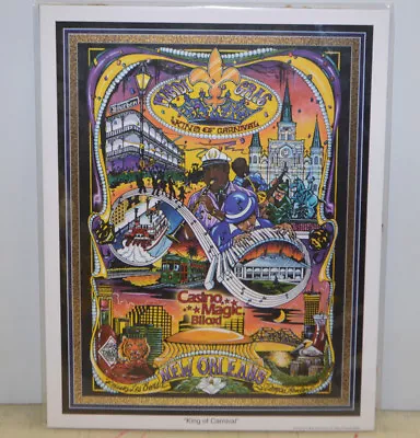 MARDI GRAS King Of Carnival By Marty Wilson Art Print 2003 Casino Magic Biloxi • $124.99