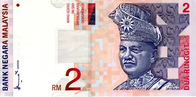 Malaysia 2 Ringgit 1996 AU Banknote P-40a Prefix CV Don SIg. Paper Money • $2.91