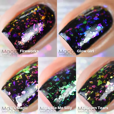 Polish Me Silly Unicorn Glow Collection - Shifting Flakies Top Coat Nail Polish • $23.95