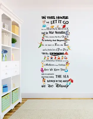 In This House We Do Disney Style Quote Rules Vinyl Wall Art Stickers Nursery  • £17.33