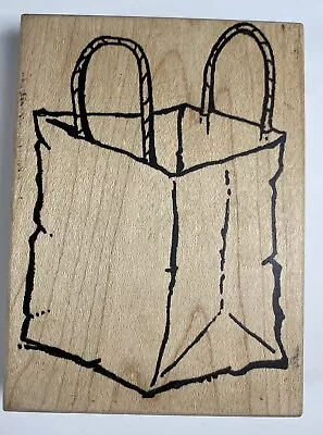 VIP Paper Bag With Handles Visual Image Printery 1994 Rubber Stamp B Johnson • $9.95