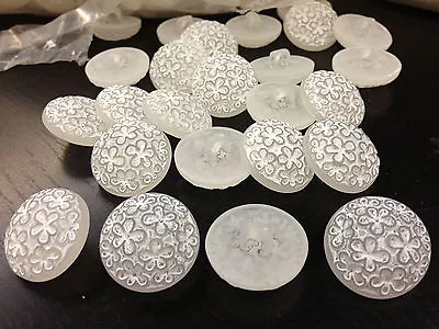 $9.99 • Buy 100 Matte Clear Floral Daisy Buttons Shank Base 21/MM 13/16 